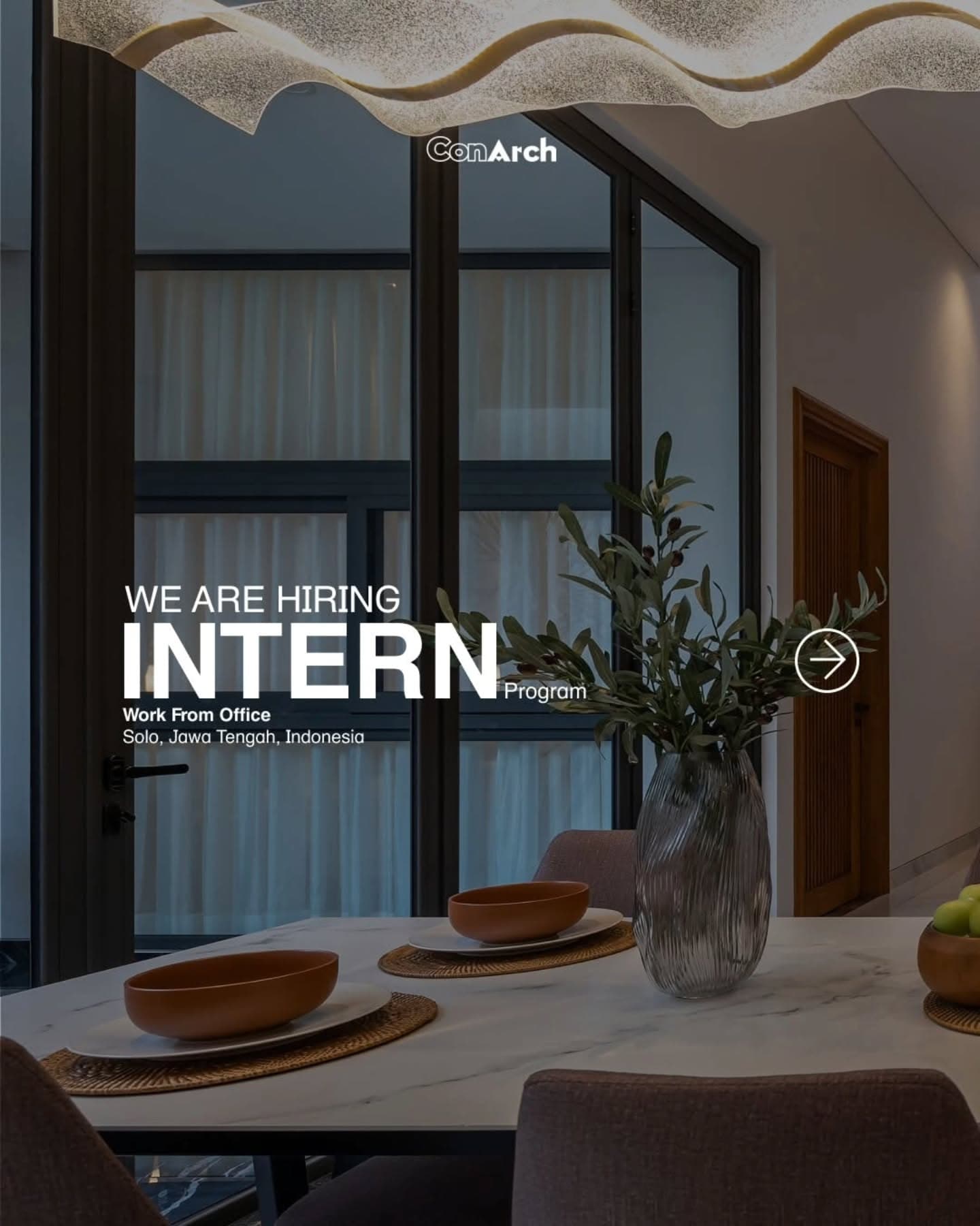 ConArch membuka lowongan Intern Program (Magang) untuk posisi Junior Architect, Interior Designer, Civil Engineering, IT, dan Graphic Designer. Lokasi WFO Solo, Jawa Tengah. Lamar sekarang!